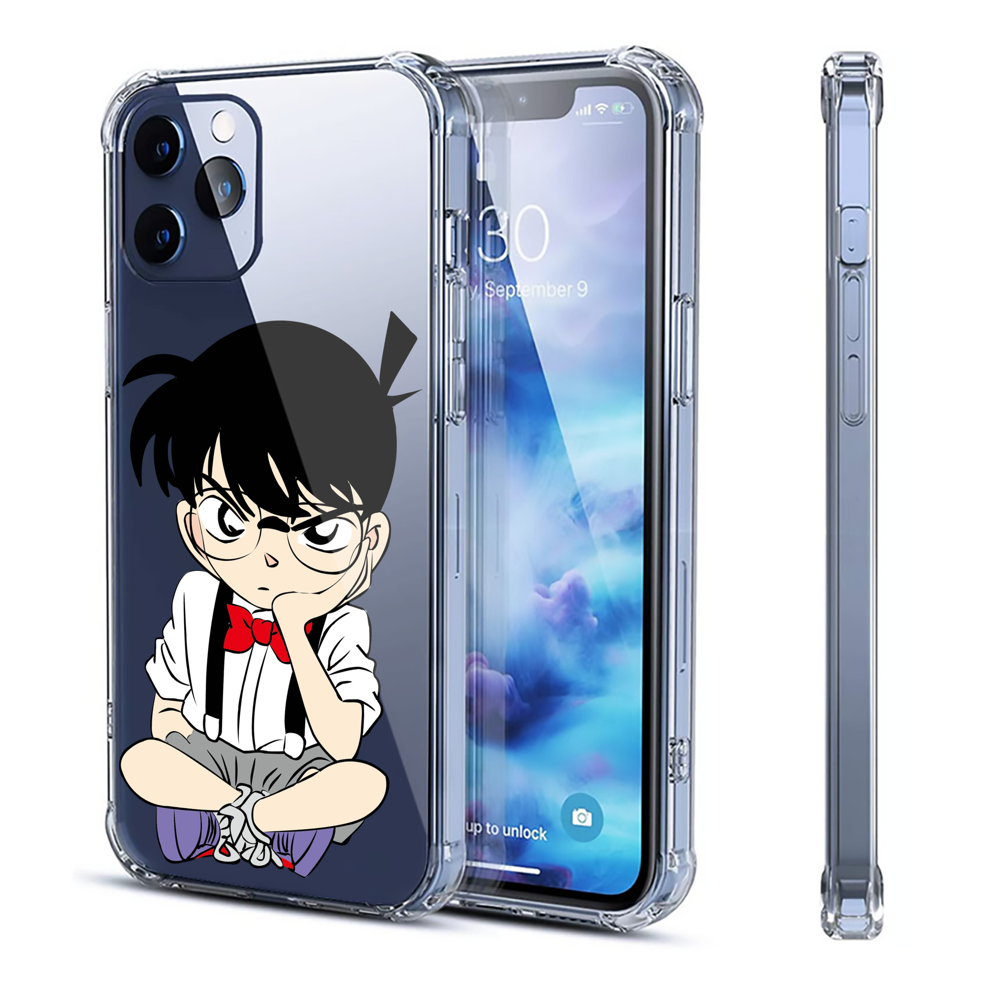 （画像用） 名探偵コナン 江戸川 コナン Detective Conan Conan Edogawa 【iPhone 12シリーズ対応】透明スマホケース（クリアソフトケース）